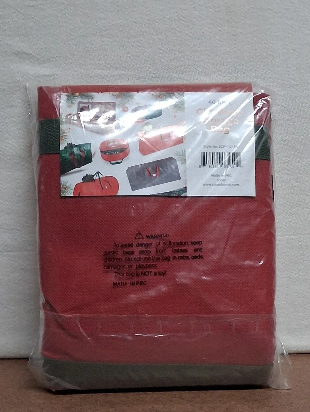 Red Gift Wrap Storage Bag - Nonwoven Fabric Organizer